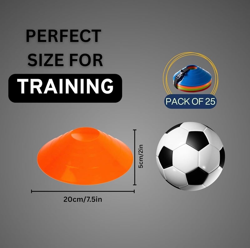 AgilMove Flexible Soccer Cones (Set of 60/50/40/25) with Mesh Bag & Strap, Sports Cones for Soccer, Basketball, Football Training Equipment, Agility Soccer Cones for Drills Training - Image 2